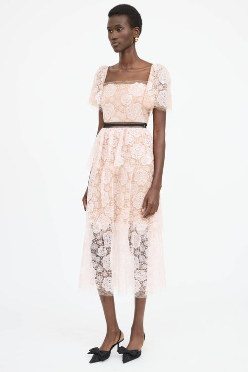 Self-Portrait Lace Tiered Dress