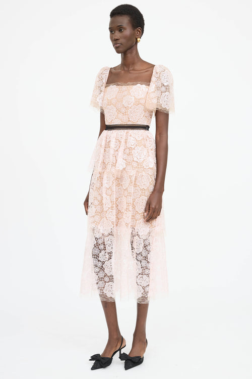 Self-Portrait Lace Tiered Dress