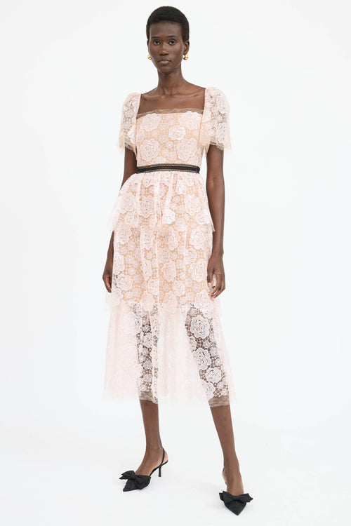 Self-Portrait Lace Tiered Dress