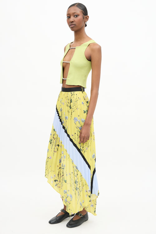 Self-Portrait Pleated Floral Skirt