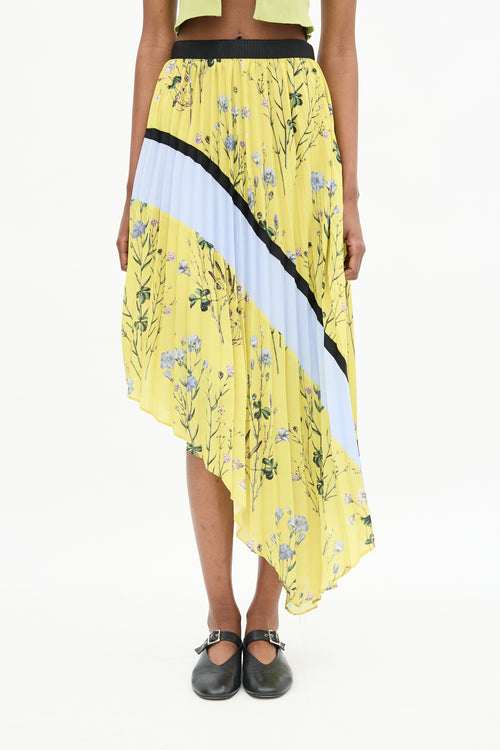 Self-Portrait Pleated Floral Skirt