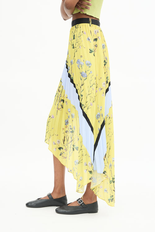 Self-Portrait Pleated Floral Skirt