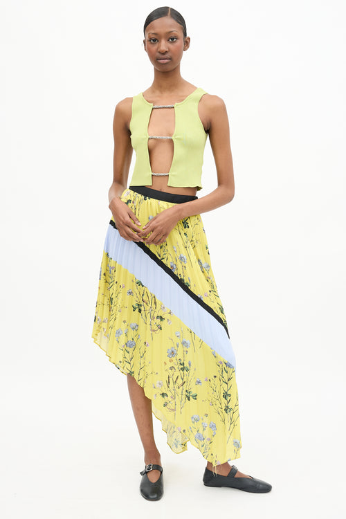 Self-Portrait Pleated Floral Skirt