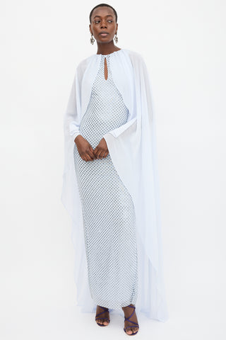 Self-Portrait Rhinestone Capelet Dress