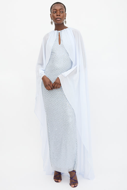 Self-Portrait Rhinestone Capelet Dress