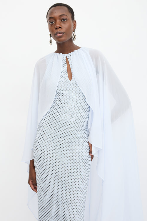 Self-Portrait Rhinestone Capelet Dress