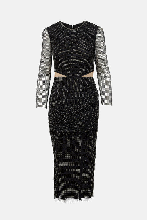Self-Portrait Rhinestone Mesh Dress