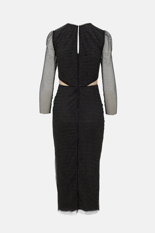 Self-Portrait Rhinestone Mesh Dress