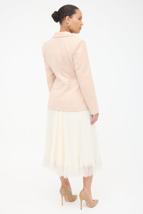 Self-Portrait Sequined Boucle & Chiffon Dress