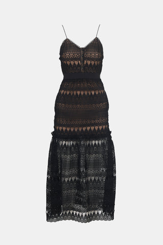 Self-Portrait Teardrop Guipure Dress