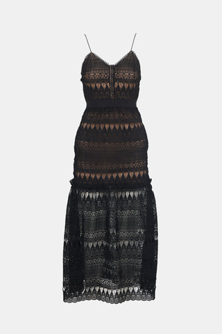 Self-Portrait Teardrop Guipure Dress