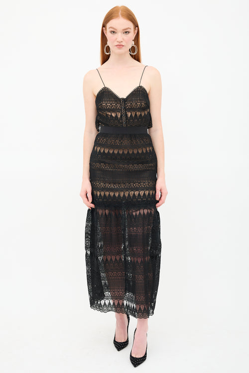 Self-Portrait Teardrop Guipure Lace Dress