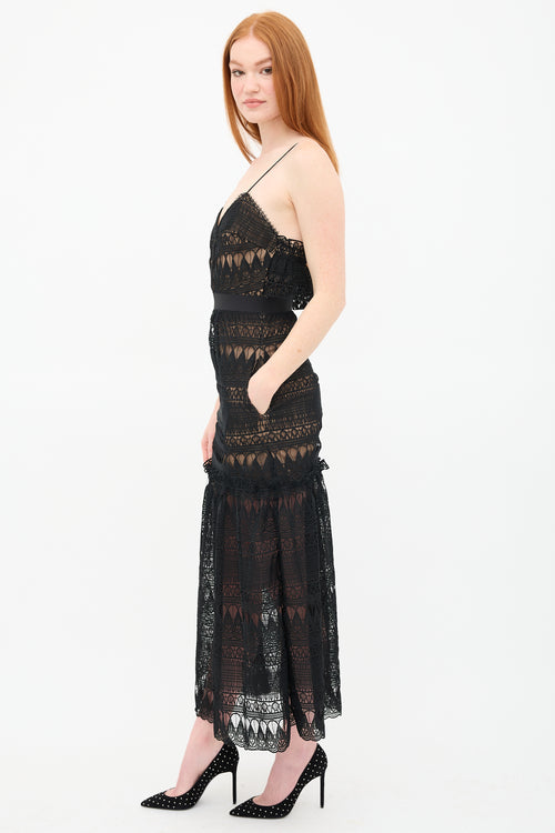 Self-Portrait Teardrop Guipure Lace Dress