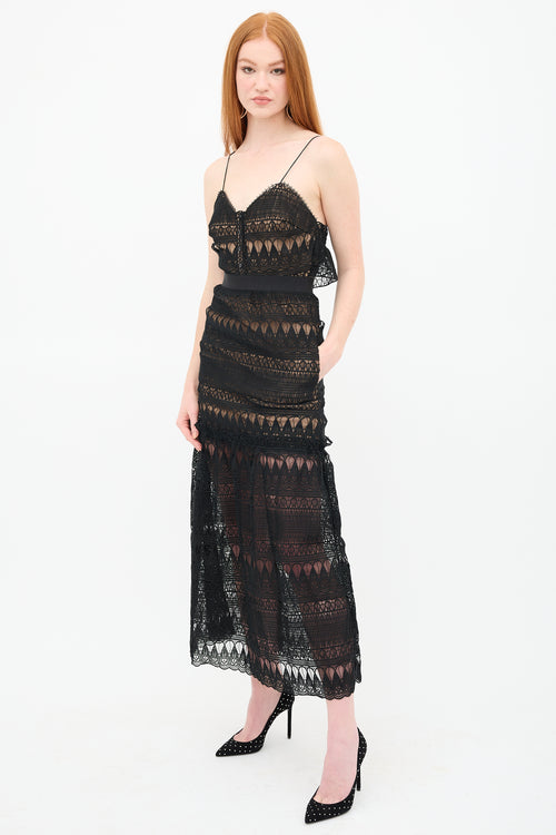 Self-Portrait Teardrop Guipure Lace Dress