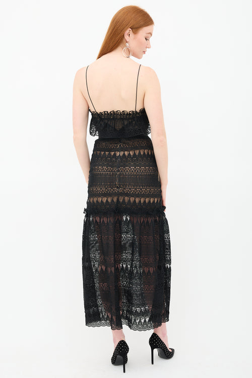 Self-Portrait Teardrop Guipure Lace Dress