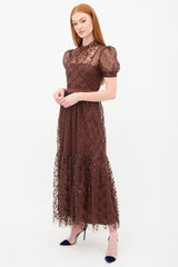 Self-Portrait Tulle Grid Sequin Dress