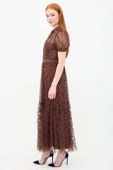 Self-Portrait Tulle Grid Sequin Dress