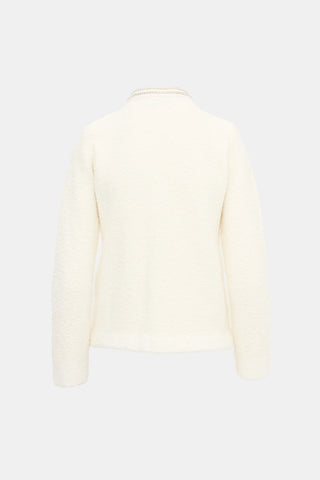 Self-Portrait Tweed Knit Embellished Jacket