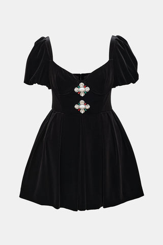 Self-Portrait Velvet Sweetheart Mini Dress