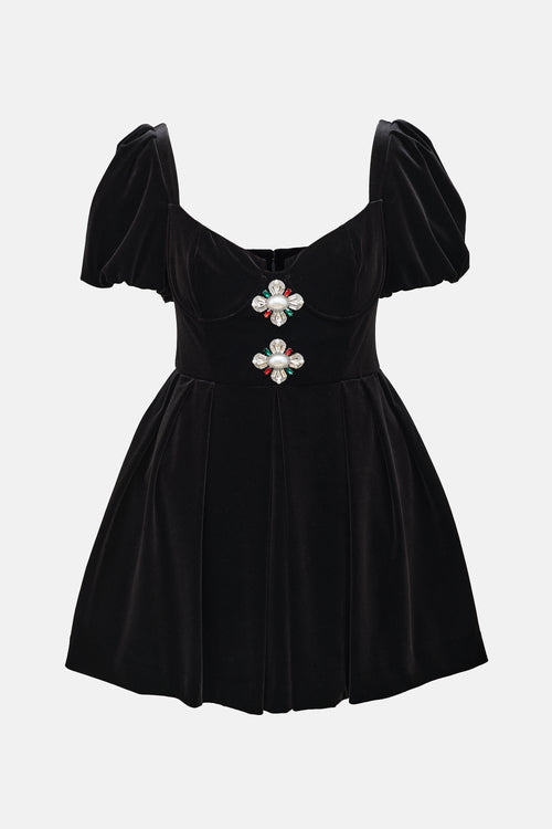 Self-Portrait Velvet Sweetheart Mini Dress