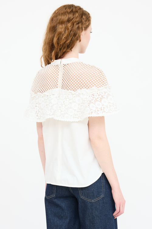 Self-Portrait Lace Cut Out Top