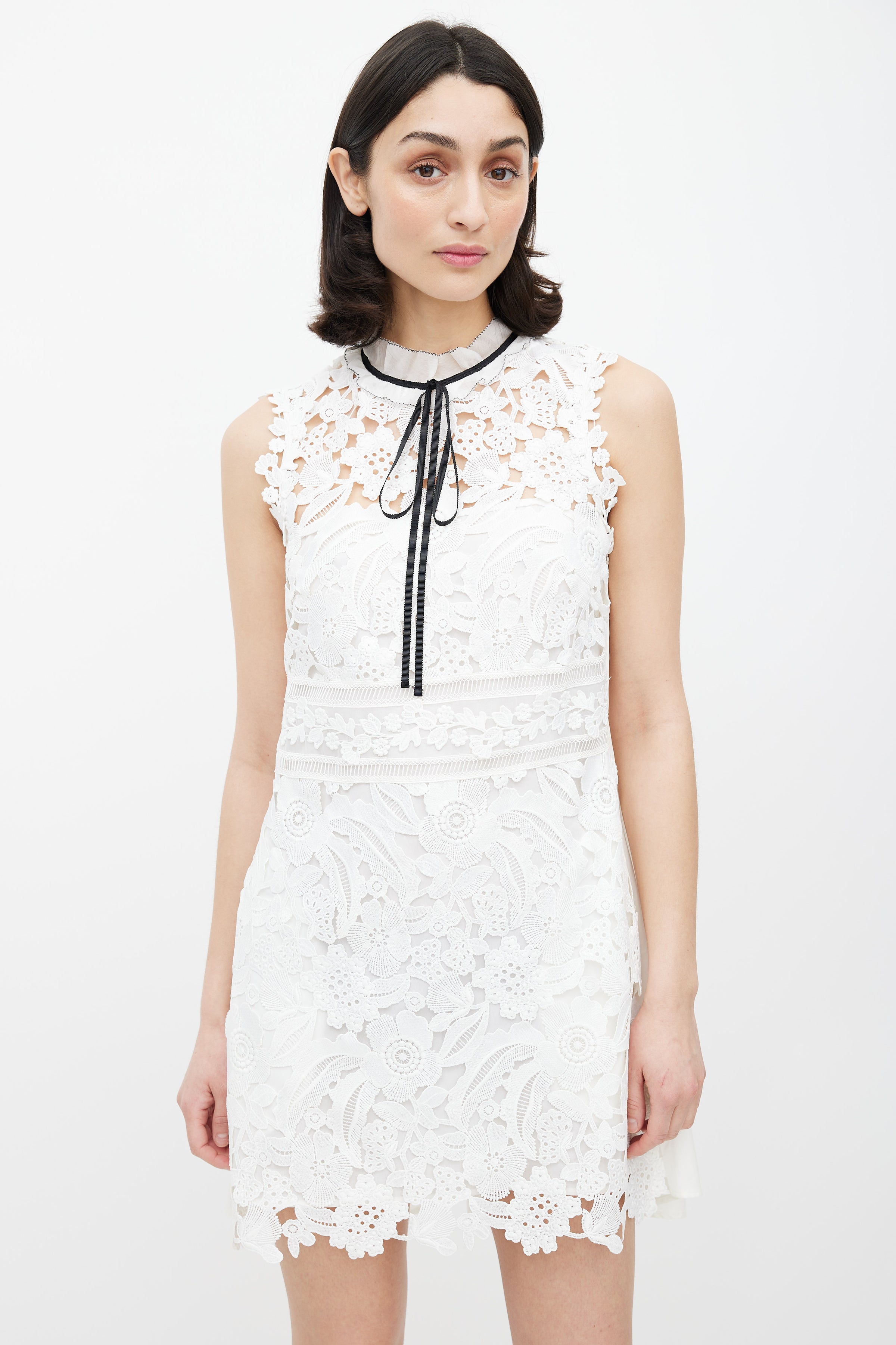 Self-Portrait // White Lace Mini Dress VSP Consignment Self-Portrait // White Lace Mini Dress VSP Consignment