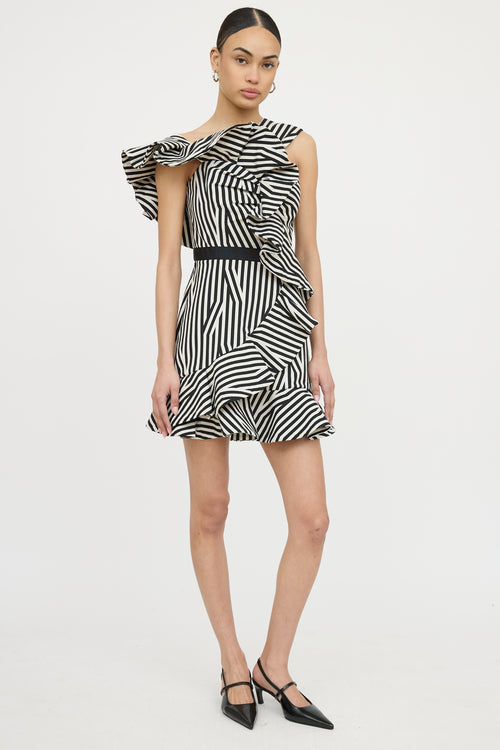 Self-PortraitAsymmetrical Stripe Dress