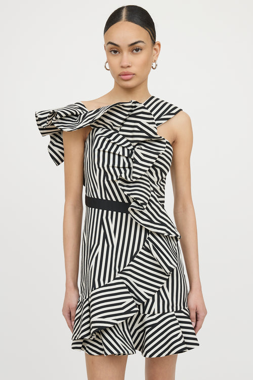 Self-PortraitAsymmetrical Stripe Dress