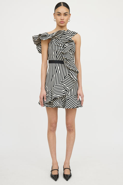 Self-PortraitAsymmetrical Stripe Dress