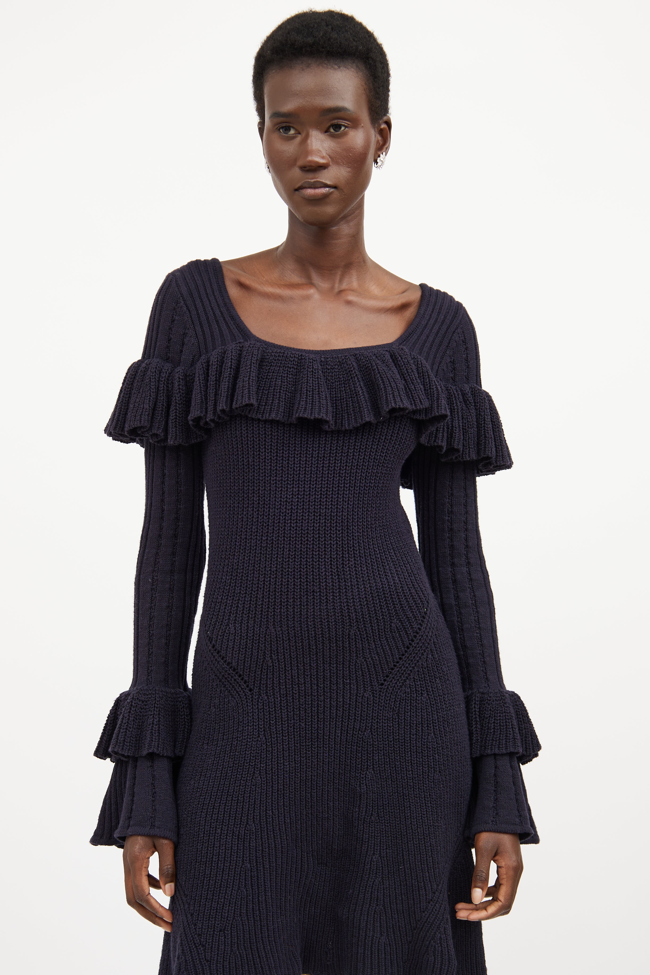 Self-Portrait // Knit Ruffled Dress VSP Consignment Self-Portrait // Knit Ruffled Dress VSP Consignment