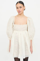 Selkie Floral Mini Puff Dress
