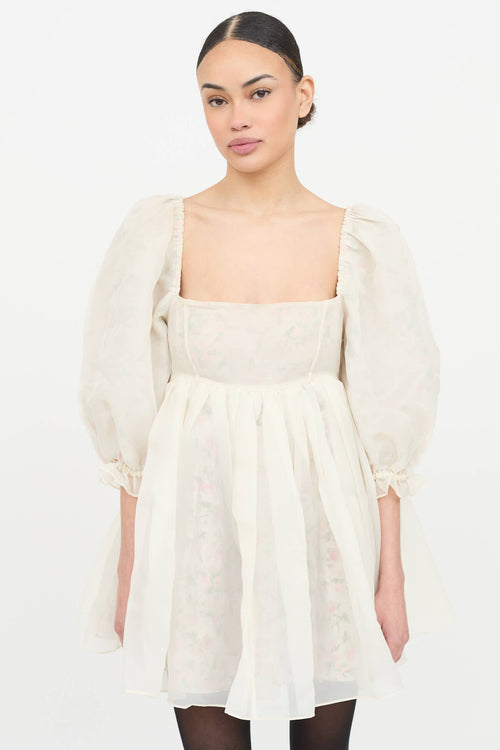 Selkie Floral Mini Puff Dress