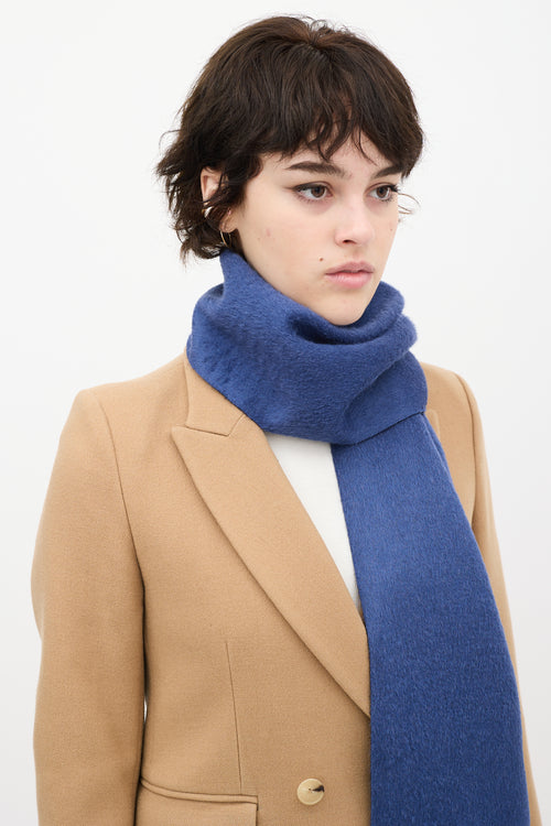 Sentaler Blue & Black Wool Scarf