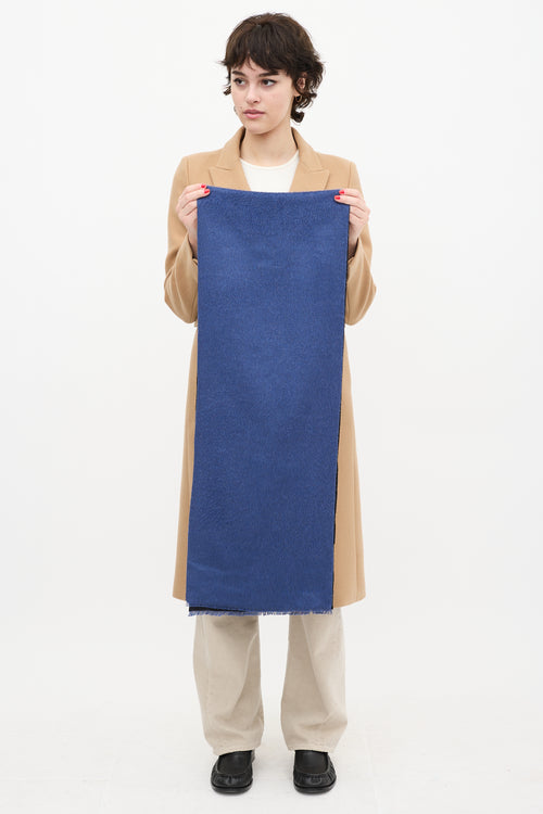 Sentaler Blue & Black Wool Scarf