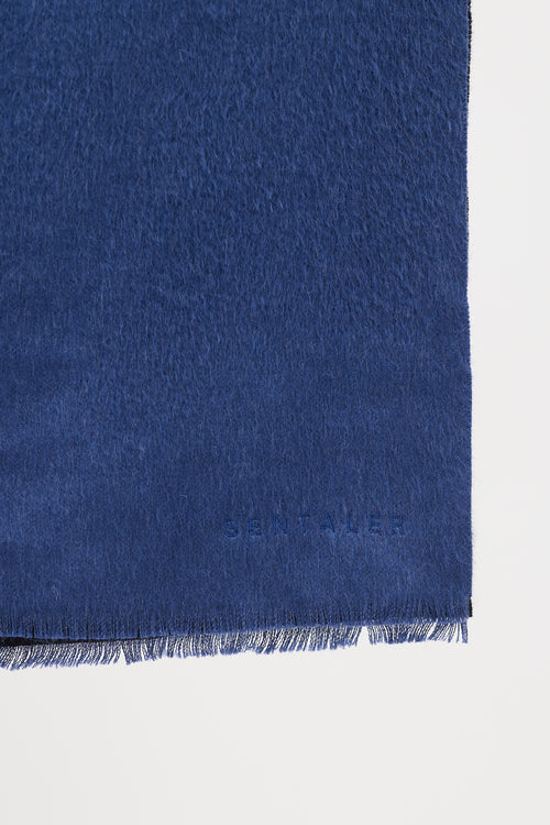 Sentaler Blue & Black Wool Scarf