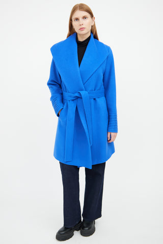 Sentaler Royal Blue Wool Blend Wrap Coat