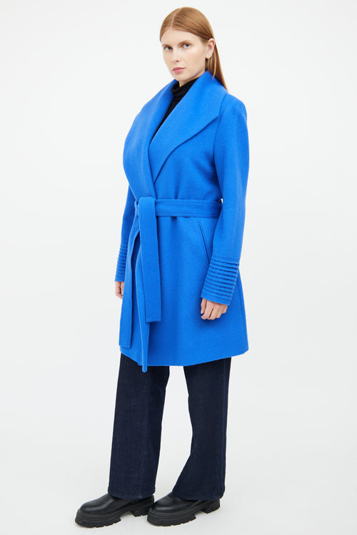 Sentaler Royal Blue Wool Blend Wrap Coat