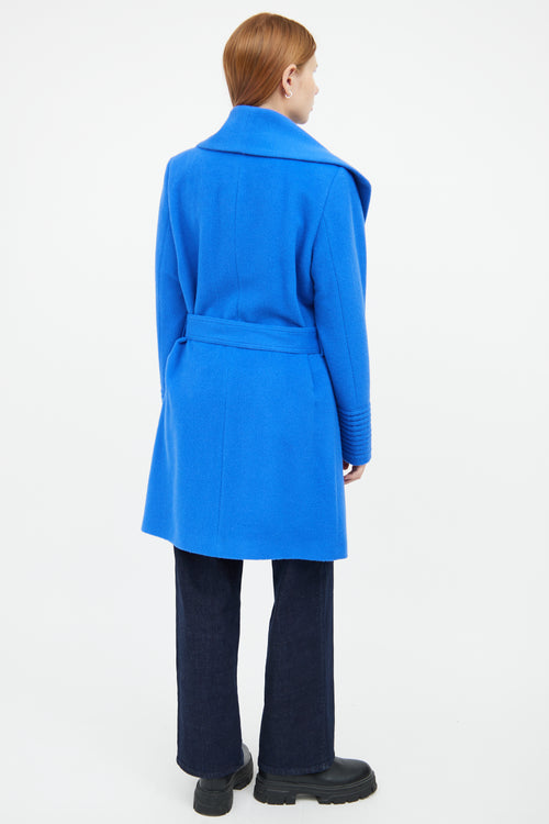 Sentaler Royal Blue Wool Blend Wrap Coat