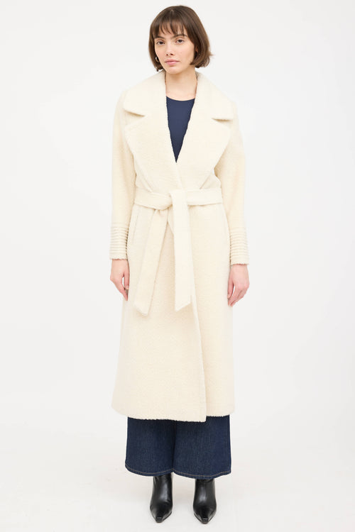 Sentaler Wool Boucle Belted Coat