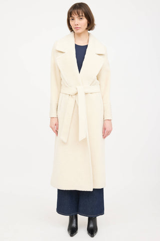Sentaler Wool Boucle Belted Coat