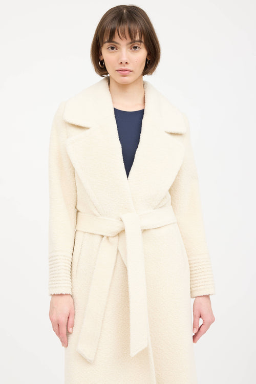 Sentaler Wool Boucle Belted Coat