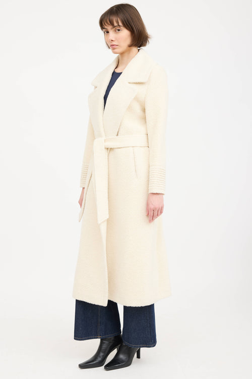 Sentaler Wool Boucle Belted Coat