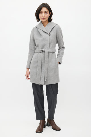 Sentaler Grey Alpaca Belted Jacket
