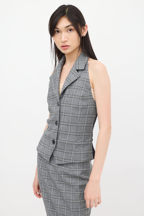 Sergio Hudson Grey & Black Plaid Co-Ord Set