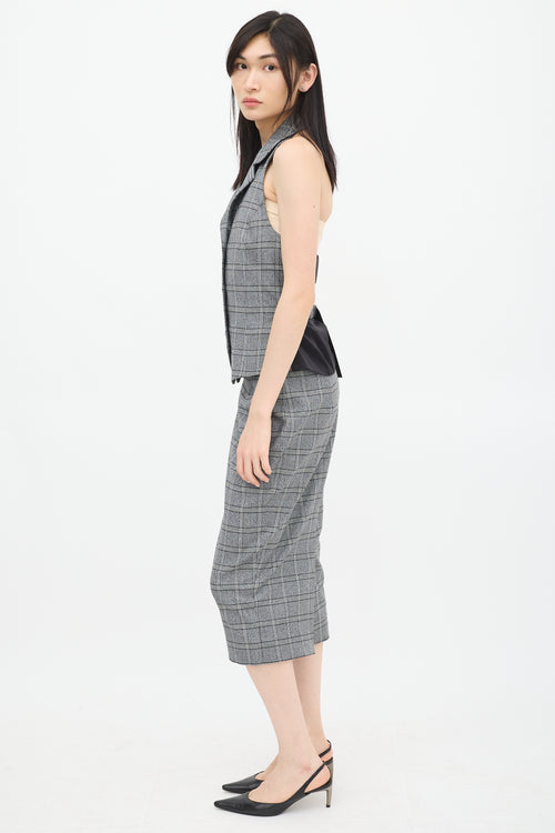 Sergio Hudson Grey & Black Plaid Co-Ord Set