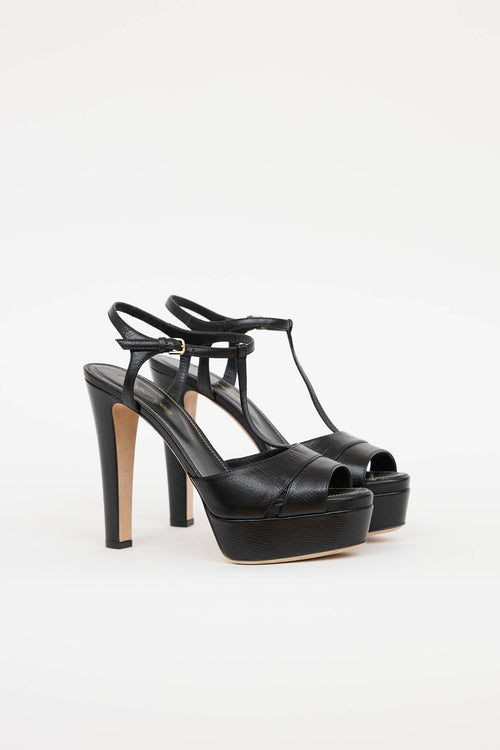 Sergio Rossi T-Strap Peep Toe Pump