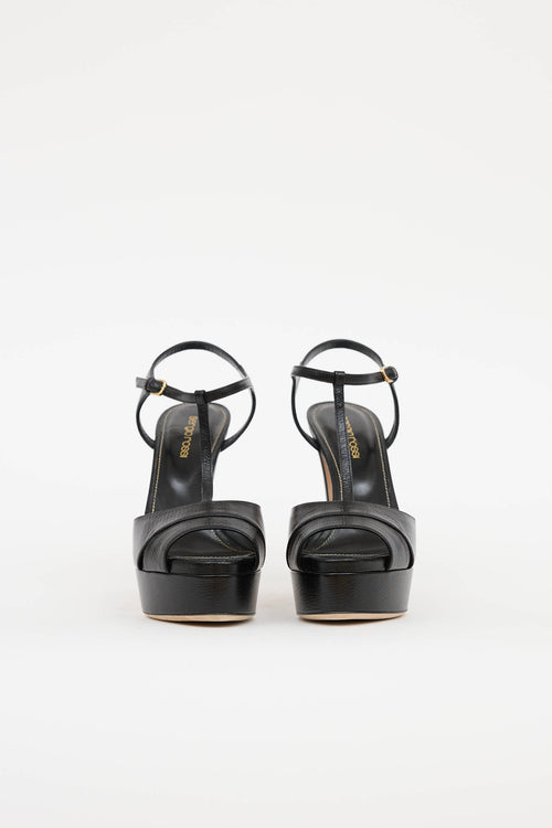 Sergio Rossi T-Strap Peep Toe Pump