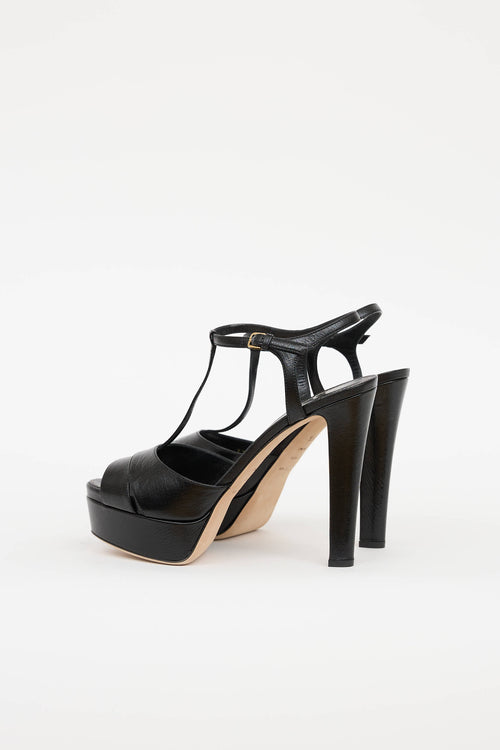 Sergio Rossi T-Strap Peep Toe Pump