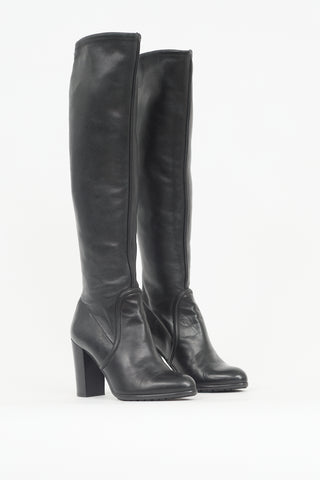 Sergio Rossi Leather Knee Boot