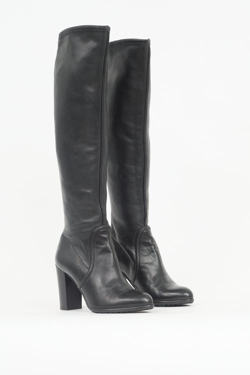 Sergio Rossi Leather Knee Boot
